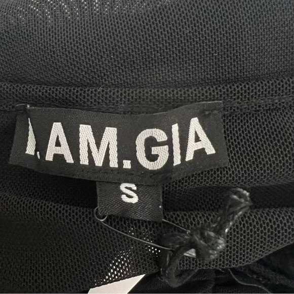 I.AM.GIA Ophelia Jumpsuit Ruched Mesh Strapless Stretch Black Sexy Chic Size S - Picture 8 of 14